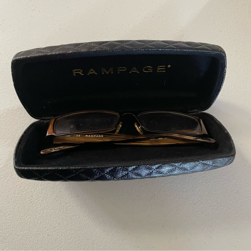 Rampage Brown Glasses with lotus inlay  with Black Case
